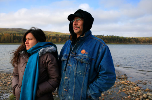Melina Laboucan-Massimo and her father Billy Joe Laboucan of the Lubicon Cree band of First Nations at Peace River in northern Alberta, 2009