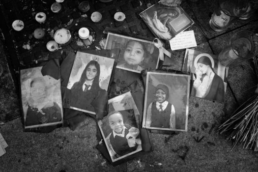 Photographs of missing children, Latymer Community Centre, Bramley Road.