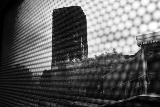 Grenfell Tower seen from Latimer Road tube station.