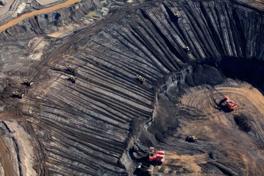 Aerial view of Syncrude's 'Aurora' tar sands mine in the boreal forest north of Fort McMurray, Alberta, 2009