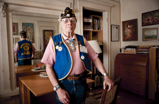Corporal Robert Potter was drafted into the Army in 1946 and re-enlisted shortly after to serve from 1946-47 in the Army Air Force. He deployed to Japan and Korea during WWII. He is a member of the Alexander Hamilton Post #448 of the American Legion, the only gay post recognized by the Legion.