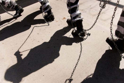 The chains of a female chain gang, in Phoenix.