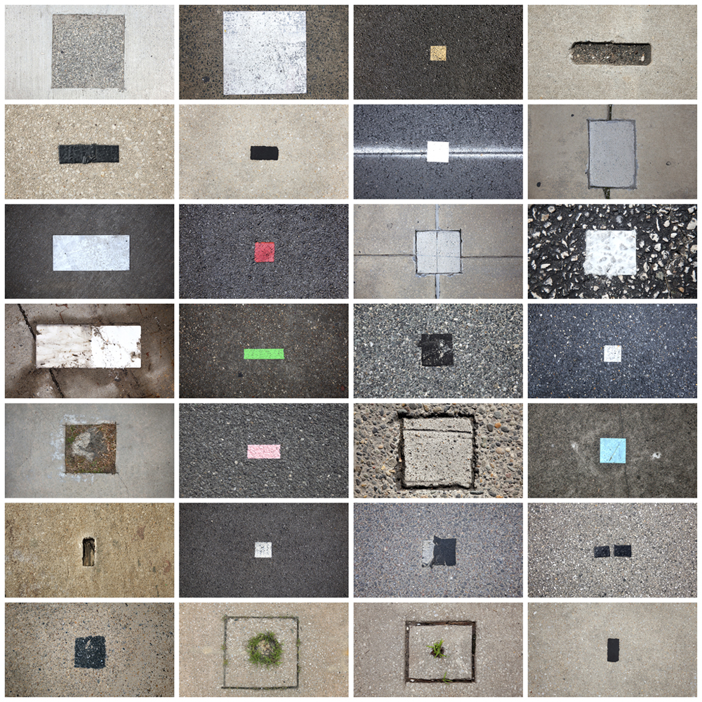 Twenty-Eight Squares and Rectangles Found on Streets and Sidewalks