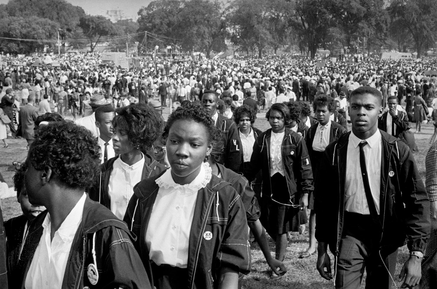 "'The March on Washington for Jobs and Freedom' called for the desegregation of public schools, protection of the right to vote, and a federal program to train unemployed workers."
