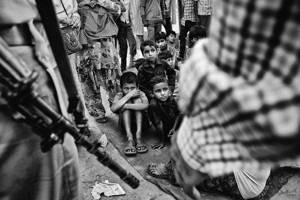 A group of Muslim children in a relief camp in Muzzaffarnagar.
