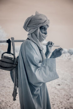 A Tuareg nomad and his teapot