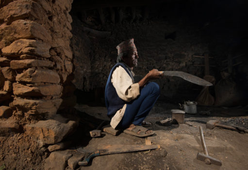 Falante, Nepal, 2012
"Man Bahadur is a 4th generation blacksmith and part of the Nepalese Kami caste. He made this khukuri for me over the course of 3 days."