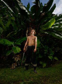 Hana, Maui, Hawaii, 2013
"Graf, 20 years old, is originally from Texas, but works seasonally at an organic farm that grows a variety of produce, including apples, bananas, papaya, pineapple, mango and avocado."