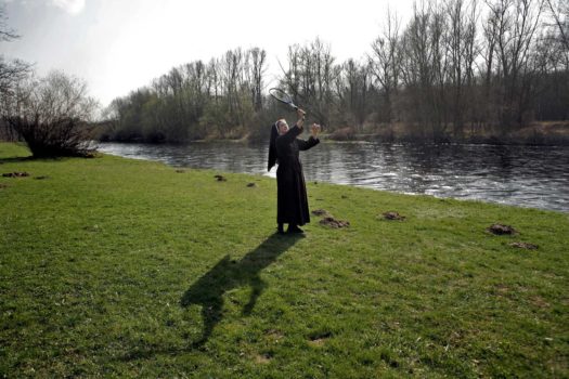 Nun playing at Sola River