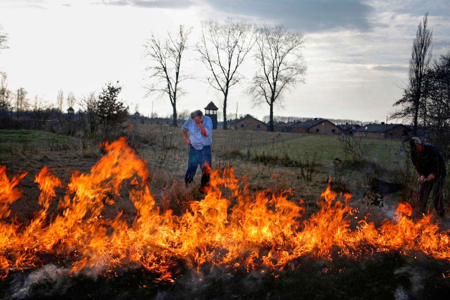 Controlled burn near Birkenau