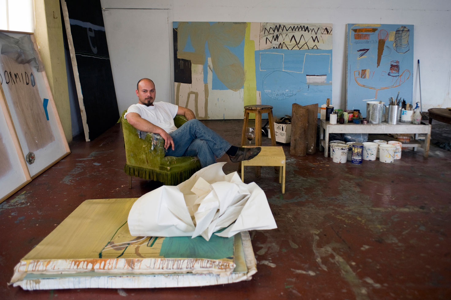 Abstract painter Enrique Ciapara at his studio.