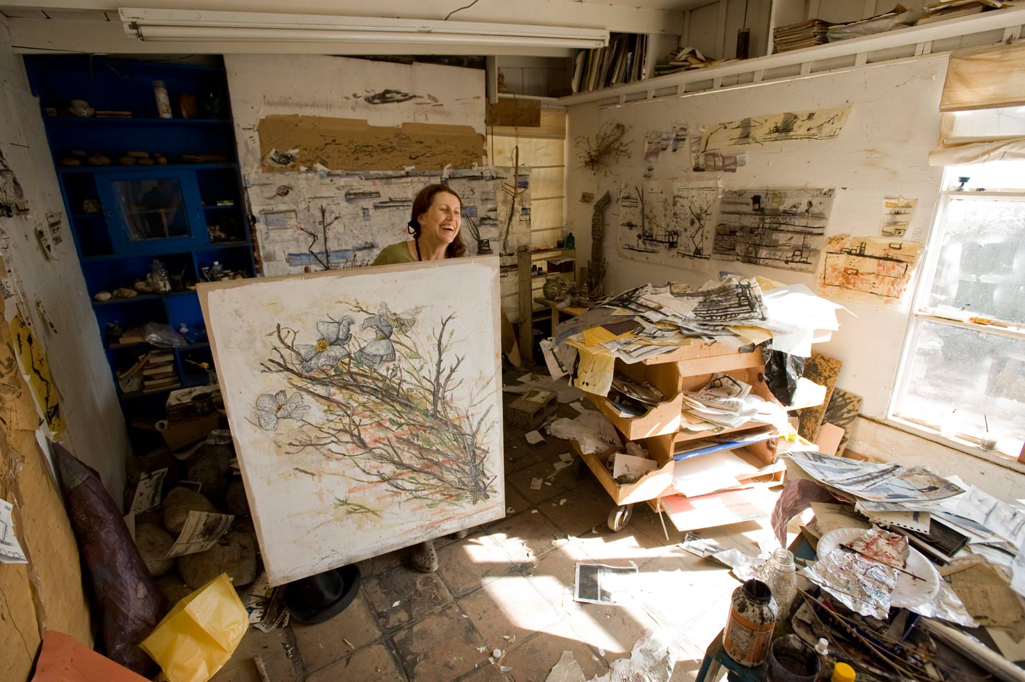 Artist Estella Hussong at her studio.