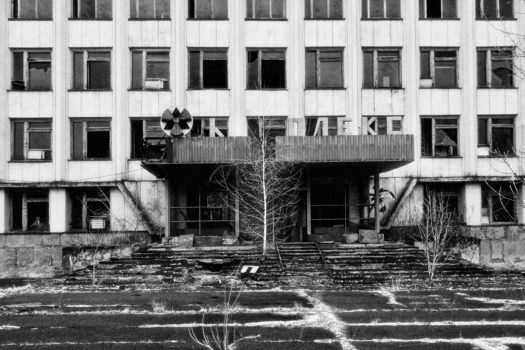 Once the administration centre for the city, this grey, symmetrical building was taken over by the scientists and cleanup workers after the accident and stayed here until finally being relocated to the town of Chernobyl.