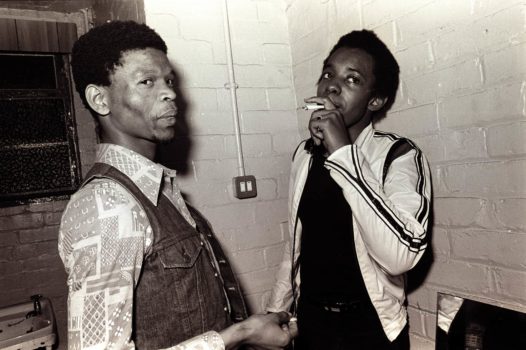 Smoking backstage at Acklam Hall
London, 1980