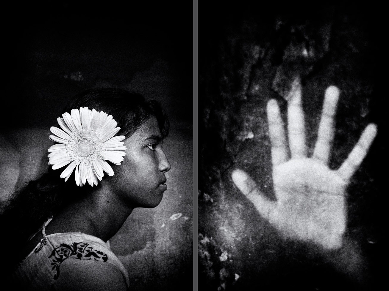 With a healthy dose of compassion, Debiprasad photographs the marginalized. He says his photographic vision is "not only to depict social, political and financial issues and conflicts but also to portray surreal beauty and the enduring power of the human spirit." These diptychs make for an interesting way of seeing the children and their environments.