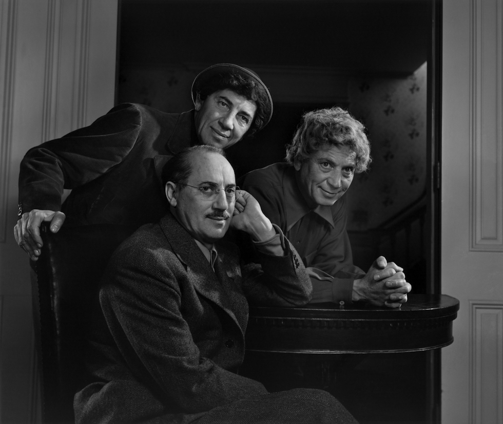 Yousuf Karsh  
"Marx Brothers, 1948 (printed later)

Gelatin silver print. Museum of the City of New York. Gift of Paul E. Greenberg.