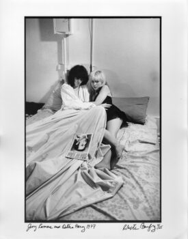 Joey Ramone and Debbie Harry, 1977, by Roberta Bayley. 11"x14" silver gelatin fiber print, signed, editioned 3/25. $500 donation SOLD 
@bayley1950