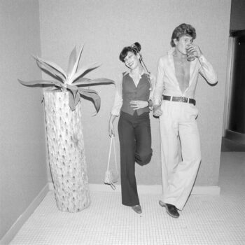 Twosome next to a palm tree, New York City, 1977