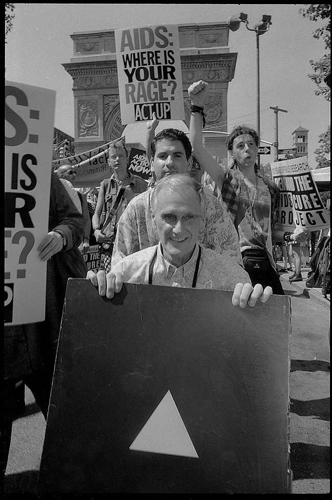 Bob Kohler (1926-2007), Stonewall veteran, member of the Gay Liberation Front, and lifelong activist. ACT UP March, Stonewall 25th Anniversary, June 26, 1994.