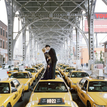 "Edythe and Andrew Kissing on Top of Taxis, New York" 2008