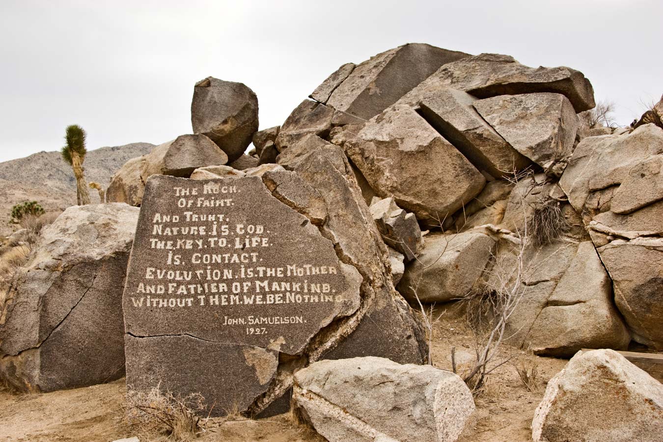 Rock of Faiht (sic)
Samuelson's Rocks, Joshua Tree National Park, CA, 2008
