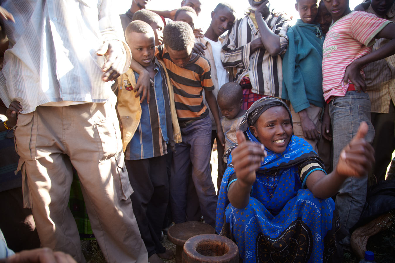 'Kedija' returning to her hut where she spent four unhappy years sick from the fistula.
