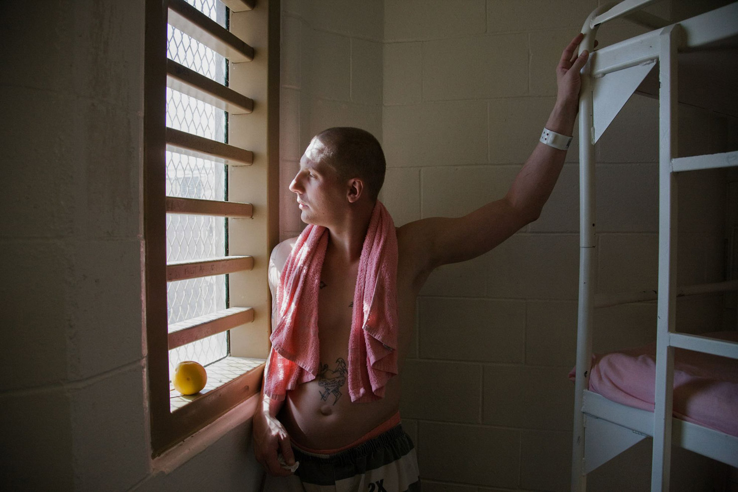Brian in his cell after chain gang duties.
