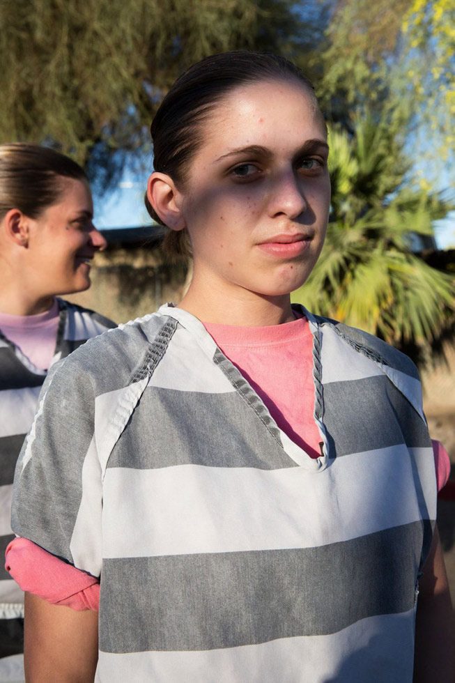 Female inmate of Estrella Jail at dawn.