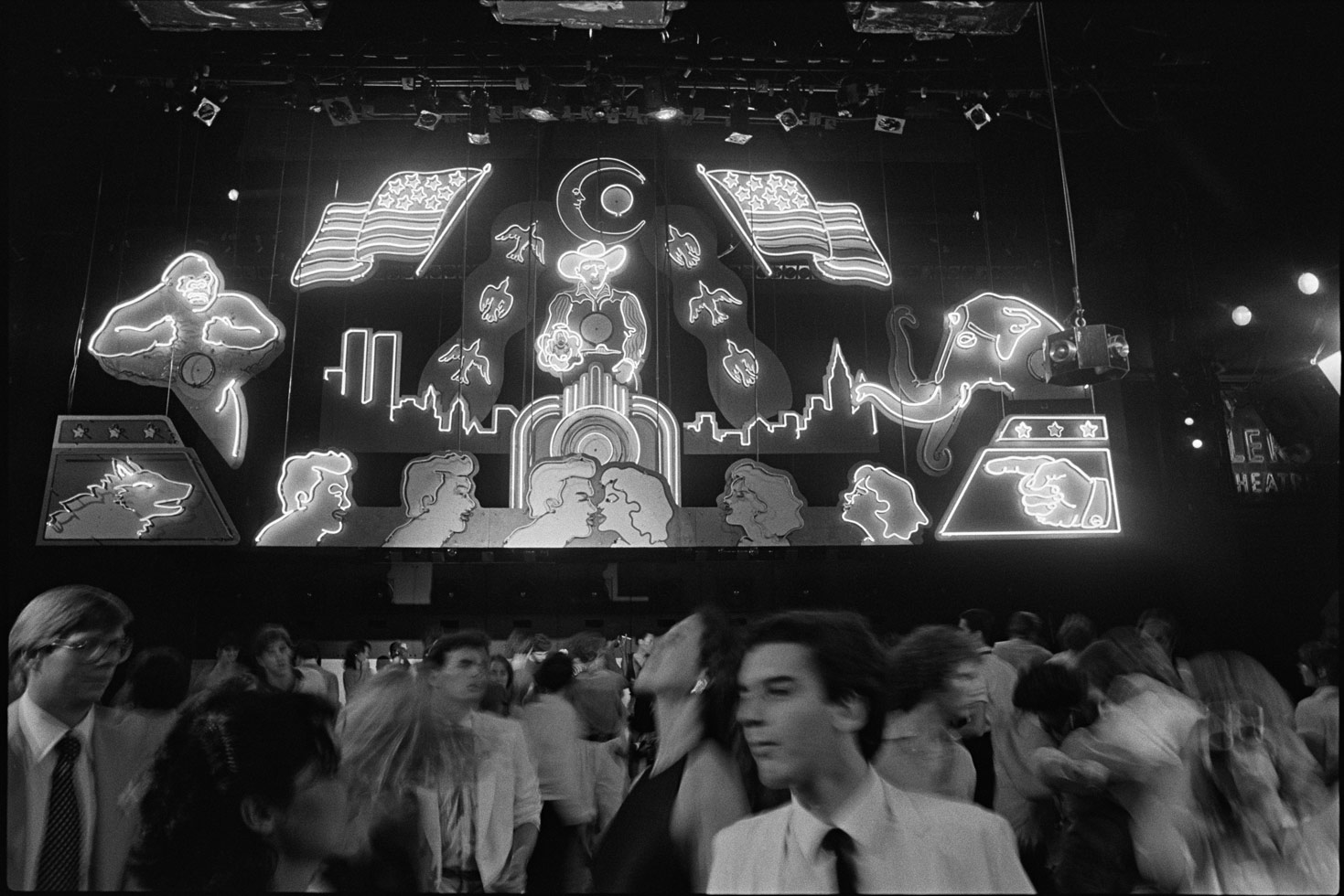 "At Xenon the giant neon light panel would drop down from the ceiling in the middle of the night creating an amazing backdrop. This was one of the many features that Xenon incorporated into their changing environments."