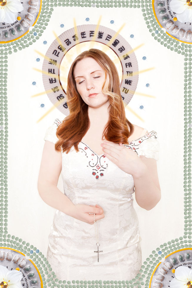 Recovering Catholic Eileen Clynes draws inspiration from tchotchke-style religious art such as hologram Last Suppers and light-up Virgin Marys.

Best viewed slowly with reverence.