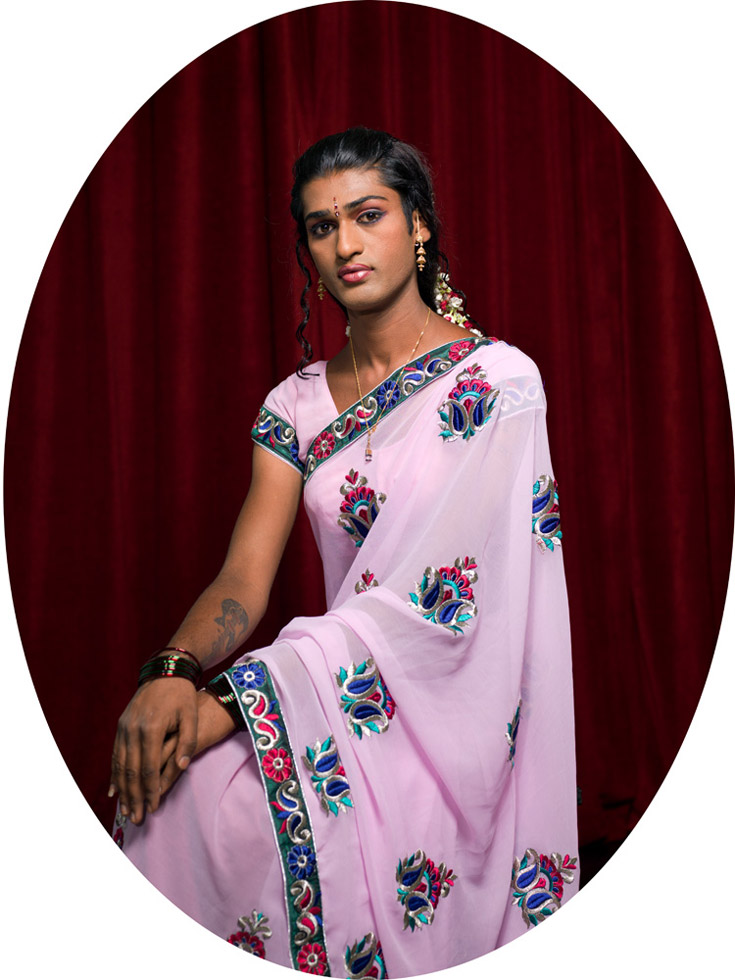 Sangeeta, 21.
Sangeeta was ten when she realized she wanted to be a girl. As a young man she got a job teaching Natural Sciences at a school in her village. She was happy there for two years, but some parents complained that she was too effeminate so the school fired her. Her family was so embarrassed that they asked her to leave. Despite her education, Sangeeta moved to Mumbai so she could make a living begging at the traffic lights. She says she would die if she couldn't dress in a sari. She is saving up for the operation; although she doesn't want it, she feels she would have a better chance with the boy she loves.