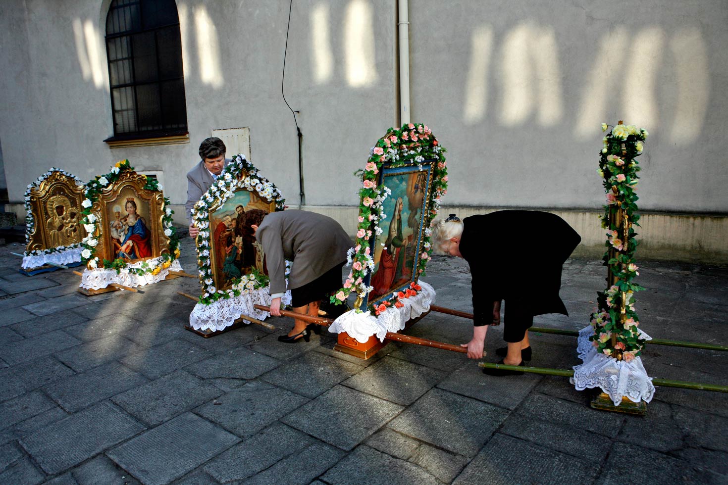 Easter procession preparations