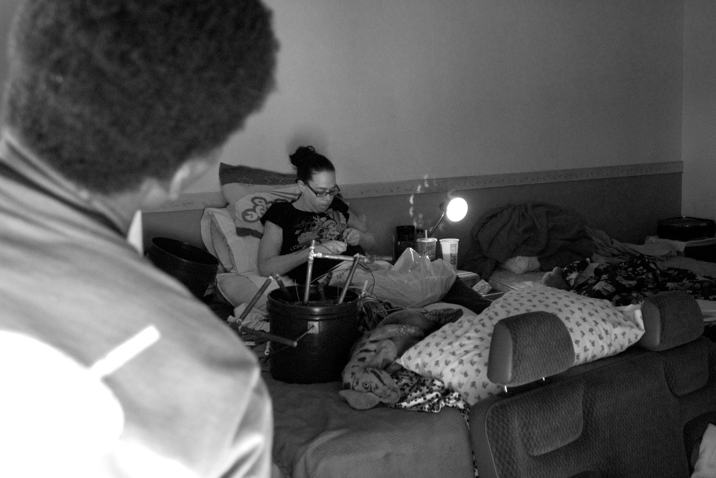 Denise says that Tasha's diagnosed physical illnesses, chronic fatigue syndrome and fibromyalgia, sometimes cause them to slow down and lose time and money. Denise feels obligated somewhat to help Tasha, even though Tasha's disability proves to be a problem for them.