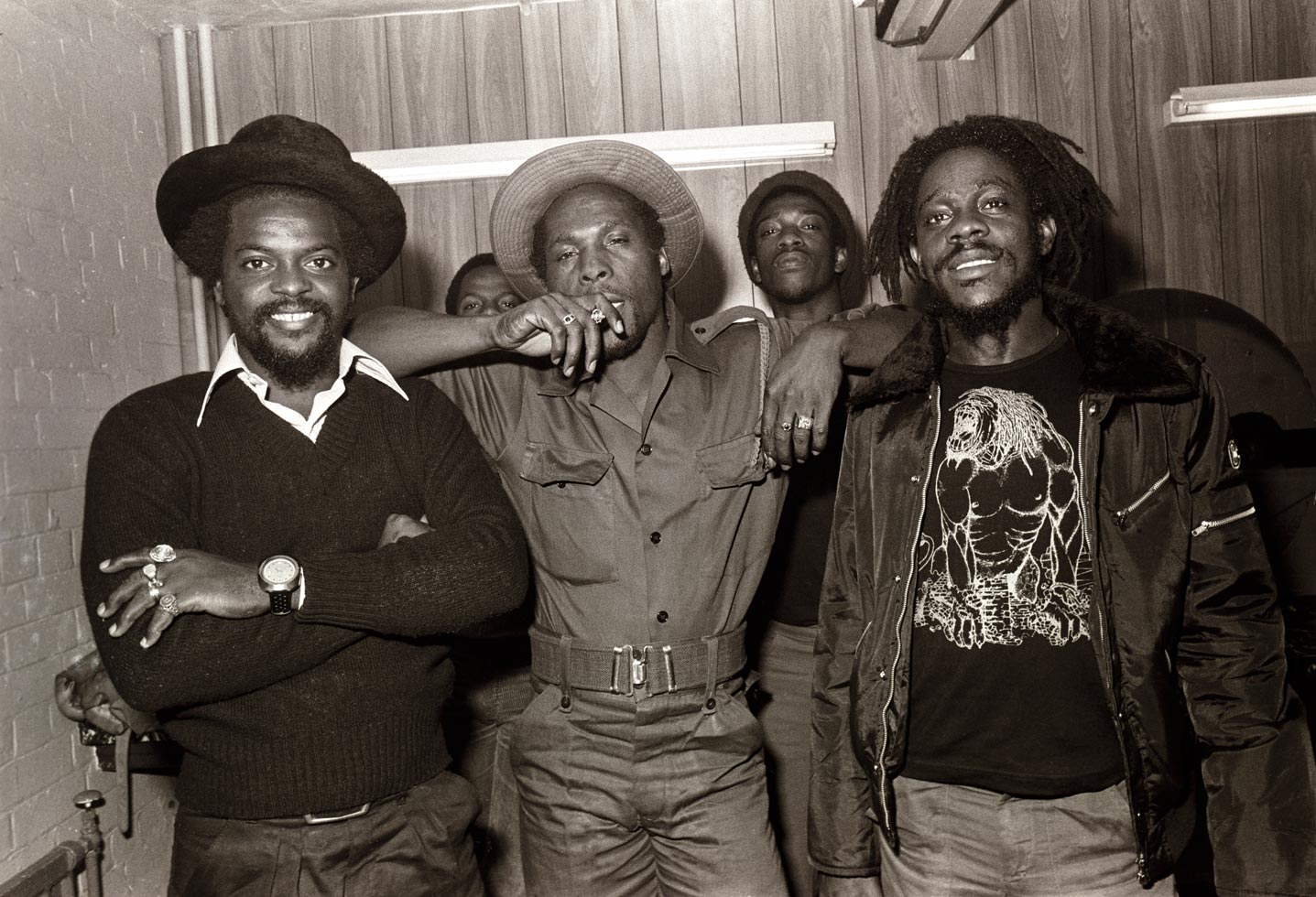 Junior Delgado, Castro Brown and Dennis Brown 
London, 1979