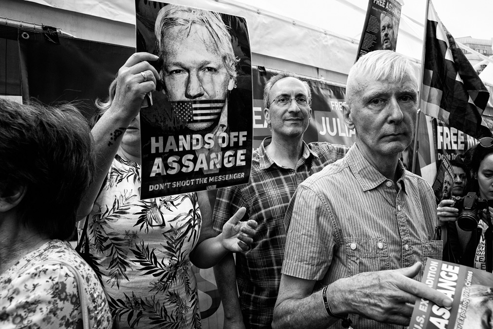 Free Assange demonstration, London, 2019