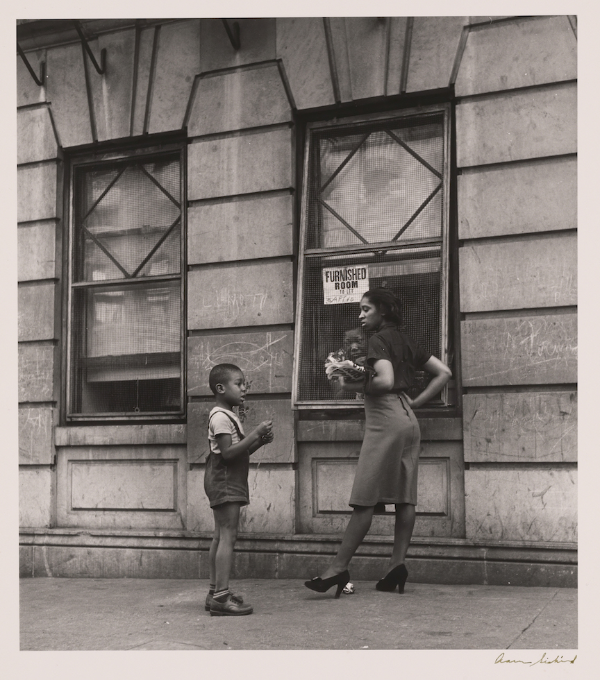 Aaron Siskind
 "Mother and Son" 1940 (printed later). From series “Harlem Document” 

Gelatin silver print. Museum of the City of New York. Anonymous gift.