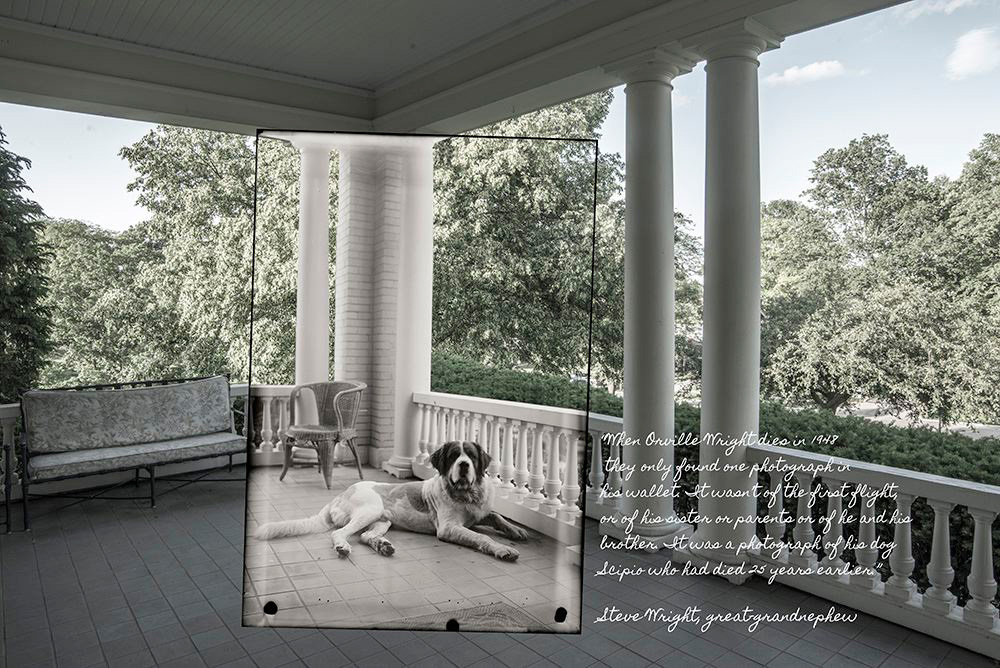 Scipio

Milton Wright’s diary entry of March 10, 1917, states, “Scipio came. He weighs 16 pounds. He is a St. Bernard dog. He is a good-looking puppy.” Orville purchased the dog from a breeder in New Jersey for $75, and he soon became a member of the family. Katharine named him Scipio after the famous Roman general who had defeated Hannibal and thwarted an invasion of Rome. Orville loved his dog and took many photographs of him. What I especially liked about this historic photograph is the expression on Scipio’s face. It is the face of a dog who loves the photographer, his owner.