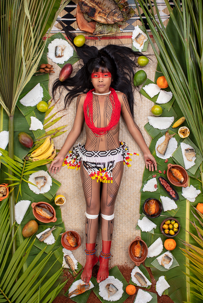 Gregg notes that "Despite growing awareness here in the US about the harm of eating processed foods, awareness hasn’t yet led to widespread change. Obesity rates are still soaring. 40 years ago, 1 out of 40 kids were obese. Today, 10 in 40 are." 


Kawakanih Yawalapiti, 9, Upper Xingu region of Mato Grosso, Brazil, photographed August 19, 2018 in Brasilia